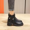 Women's Thick Heel Short Boots Casual Fashion Leather Boots