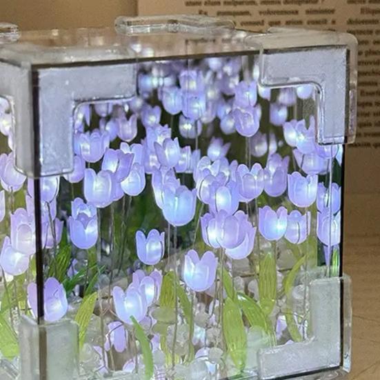 Светодиодный ночник-тюльпан в виде цветка, реалистичное мягкое свечение, простая установка у кровати