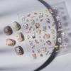 Девочковый нейл-арт 2023 с 5D рельефными котиками и розовыми звездами