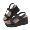 Fashion Ladies Shoes 2024 High Quality Buckle Strap Women's Sandals Fashion Peep Toe Dress Sandals Women New Solid Wedge Sandalszapatos