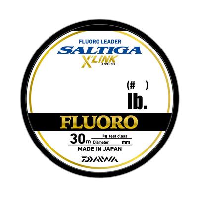 Daiwa Флюорокарбоновый поводок Saltiga, Crosslink, 30 м, 30 фунтов (# 8), натуральный