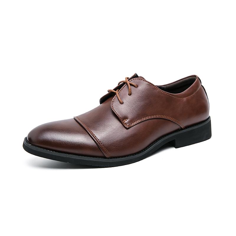 2024 Spring Fashion Men Office Suit Business Leather Mens Dress Brown Black Male Soft Casual Formal Wedding Party Oxford Shoes