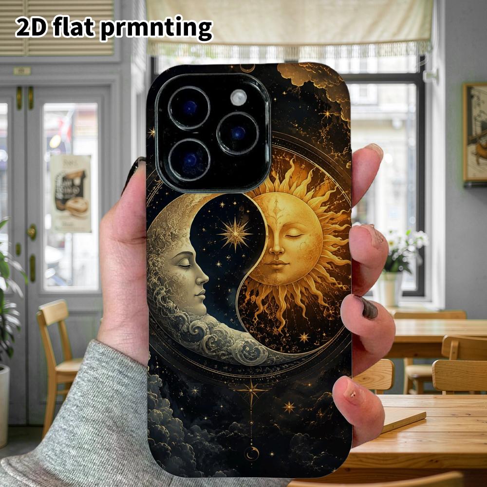 Чехол для телефона: 2D плоский дизайн, подходящий для iPhone 18, 17, 16, 15, 14, 13 Pro, защитный чехол-пленка, стиль для пары, таро инь-ян, Рождество и Хэллоуин