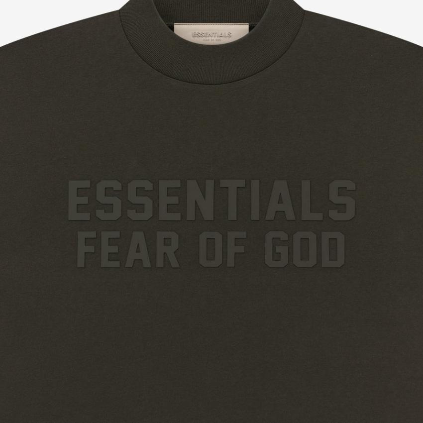 Fear of God Essentials Футболка SS23 Детская Черный Цвет Принт Буквы Короткий Рукав Светло-Черный Детские Топы FOG-SS23-172