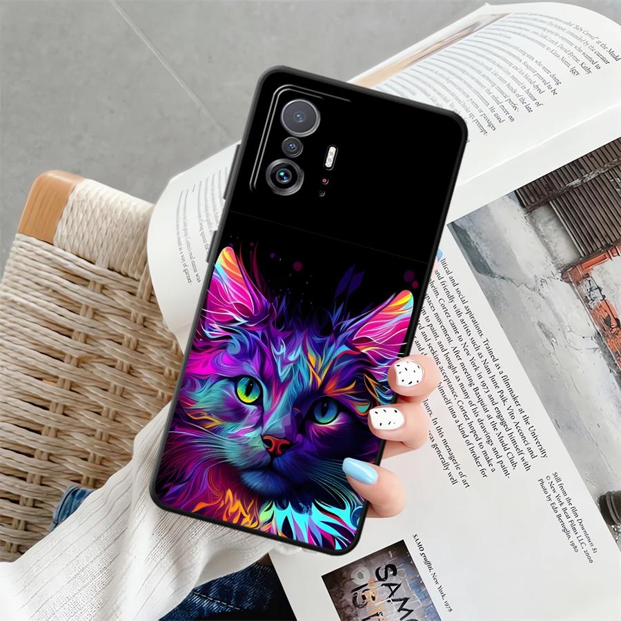 Крутой Цветной Кот Funda Чехол для Телефона для Xiaomi Mi 13 Lite 10T 12X 12 12T Pro 14 11 11T