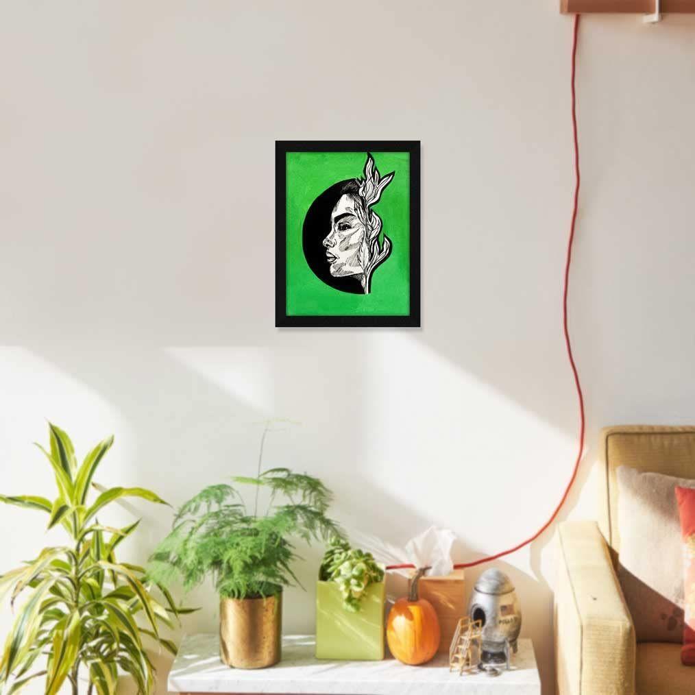 Paper Pen Art Women Frame Wall Art Painting, Multicolor, Abstract, 10X13 Inches, Set of 1