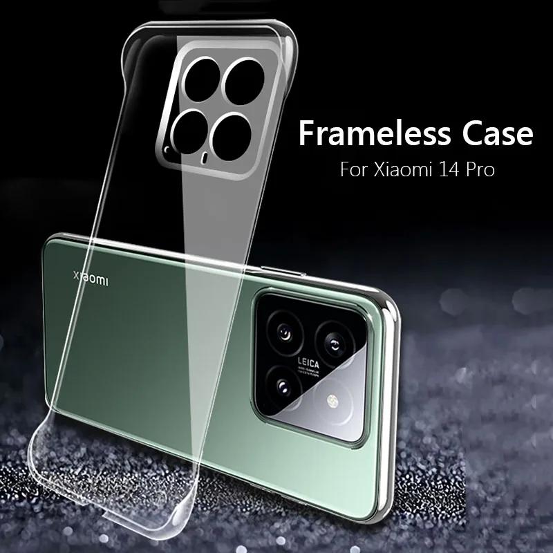 Frameless Magnetic For Magsafe Slim Case For Xiaomi 14 Pro Xiaomi14 Pro 5G Wireless Charging Hard Back Cover