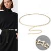 Personalized Decorative Waist Chain for Women Rhinestone Inlaid Thin Metal Belt Dress Waist-hugging Accessories Skirt Chain