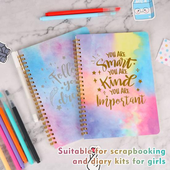 Набор для дневника для девочек от 8 до 12 лет, набор канцелярских принадлежностей «сделай сам» с цветными ручками, наклейками, скотчем, принадлежностями для скрапбукинга