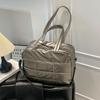 Quilted Solid Color Padded Travel Bag Portable Stylish Large Capacity Handbag for Women Sports Work & Everyday Use