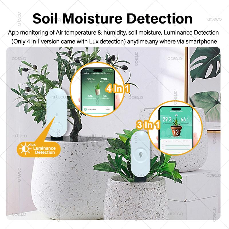 Tuya Zigbee Soil Moisture Sensor Temperature Humidity Luminance Detect Smart Soil Tester RealTime Monitor,For Home Assistant Z2M