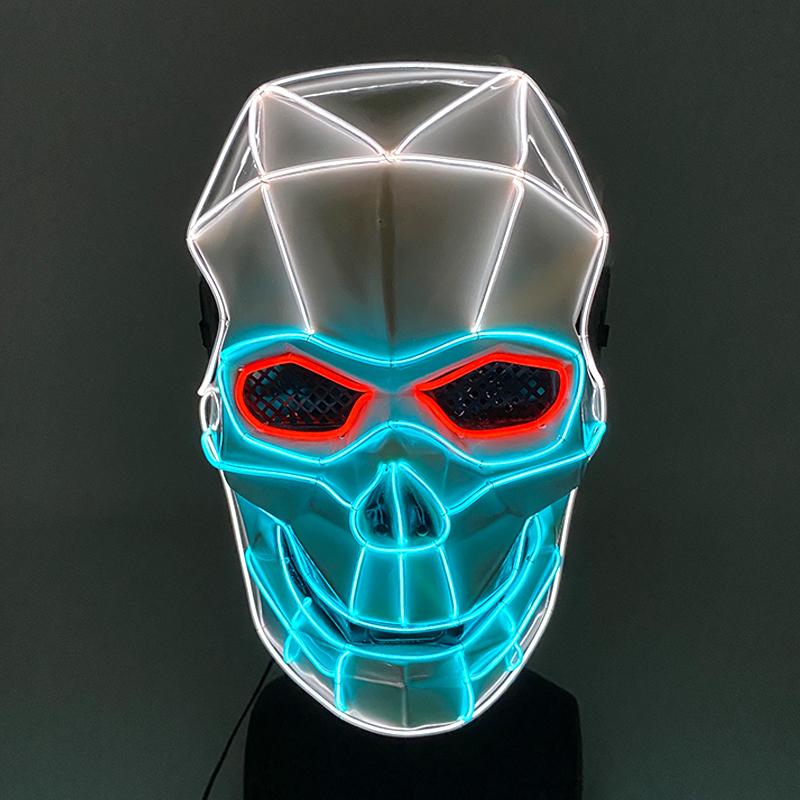 Halloween Skull Light Up Masks Scary Disguise Costumes Dexoration Cosplay Anime Killer Mask Luminous Skull Masks Skeleton Mask