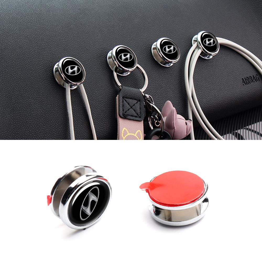 1/2 шт. Крючок с логотипом автомобиля, USB-наушники, Крючки для хранения ключей, Наклейка-аксессуар Для Hyundai GDI I10 I30 IX35 Tucson Solaris Accent Sonata R9