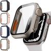 Защитная пленка и чехол для Apple Watch 45мм 40мм 44мм 41мм 42мм 38мм PC Чехол+Стекло Пленка Изменить на Ultra Series 9 8 7 6 5 4 3 SE
