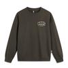 Li Ning Anti-Five Series Sports Casual Simple Solid Color Round Neck Pullover Sweatshirt Men sweatshirt Slate-Brown AWDUB93-2