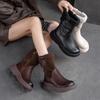 Shanghai Jiechu's New Winter Mid-Tube Velvet-Lined Snow Boots - Solid Color, Thick-Soled, Casual Women's Footwear.