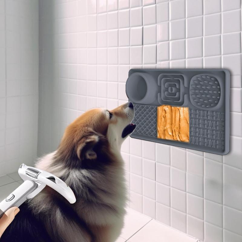 Коврик для облизывания домашних животных, посуда для еды, коврик для медленной еды для собак, подставка для столовых приборов, принадлежности для кормления собак, присоска, отвлечение купания собаки