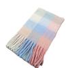Autumn and Winter New Style Warm Pull Hair Color Grid Scarf Fashionable Versatile Outer