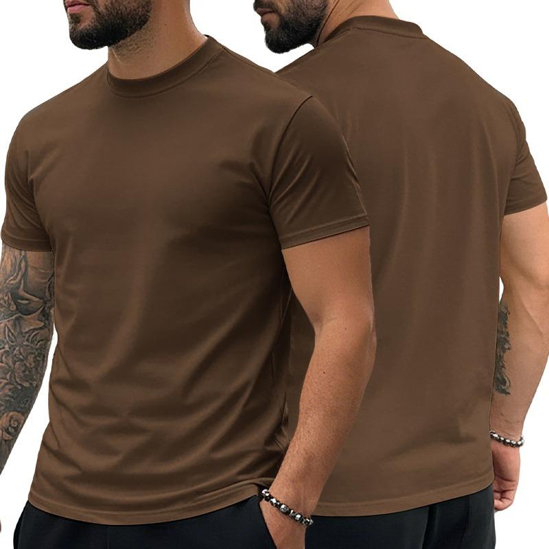 Men S Solid Short Sleeve Slim Fit Summer Athletic T Shirt