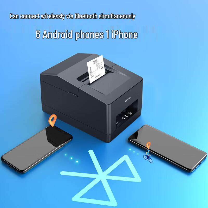 Deli 58-мм беспроводной Bluetooth термопринтер чеков CN вилка (адаптер в комплекте)