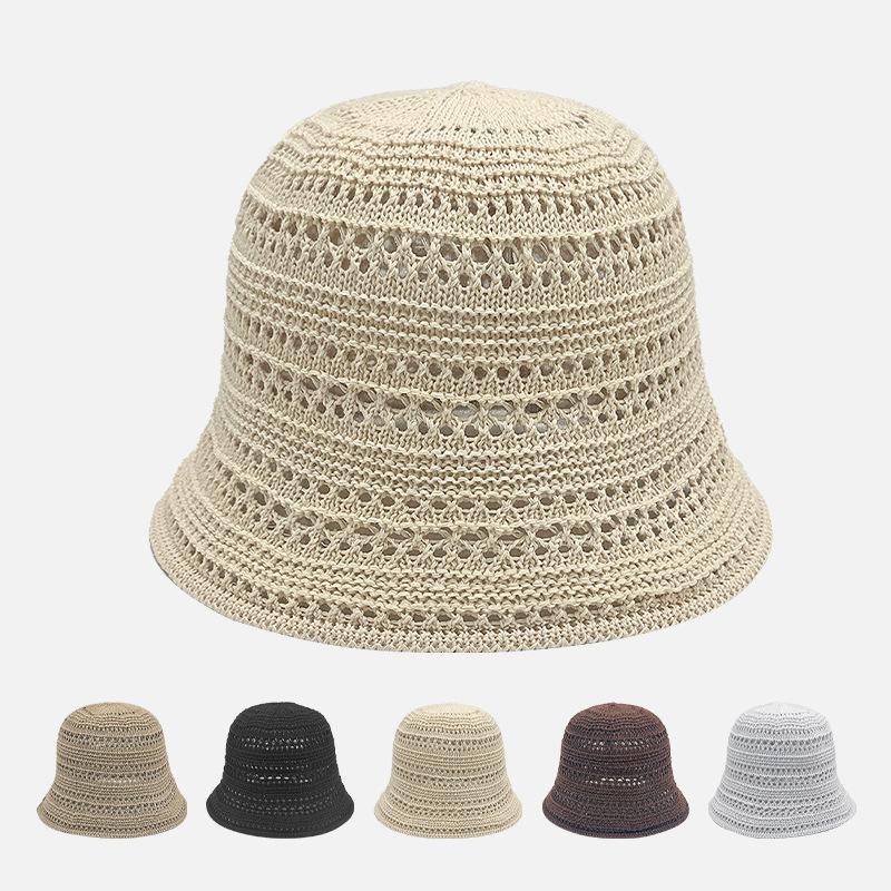 Spring and Summer Hollow Breathable Fisherman Hat Retro Mesh Cool Sun Protection Hat Casual Basin Hat
