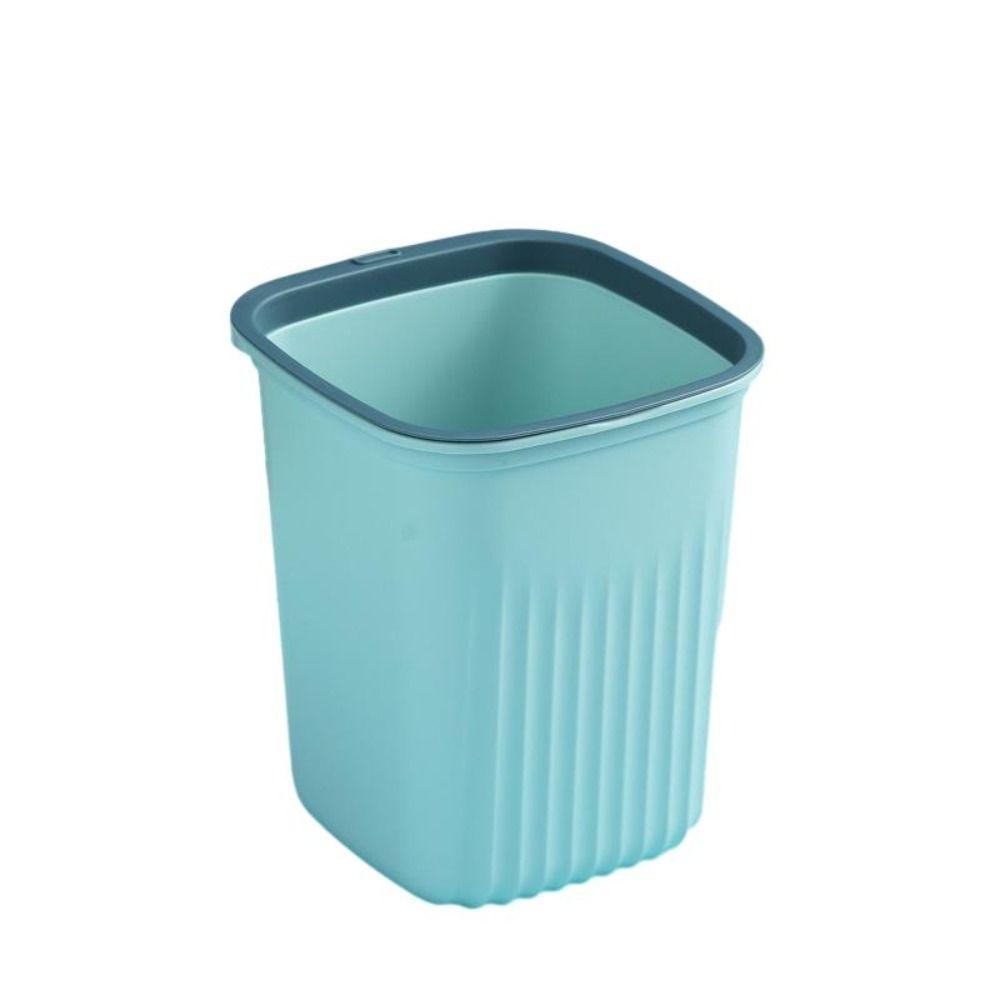 Plastic Trash Can Pressure Ring Garbage Bucket Open Style Paper Basket Kitchen