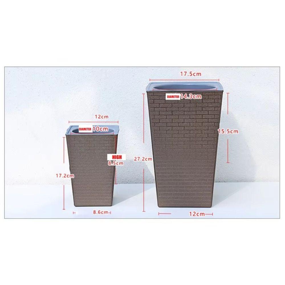 Square Shape Bonsai Flowerpot Brick Pattern Succulent Flower Pot Balcony Plant Pot Garden Supplies
