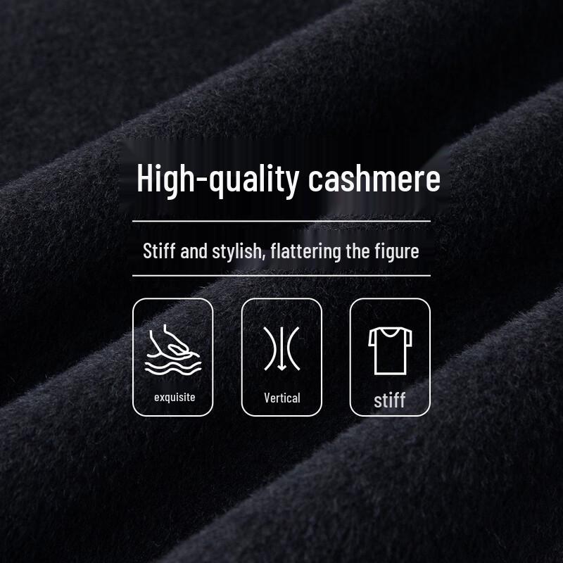 TUHUANG Women's Elegant Cashmere Blend Coat