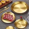 Модные простые обеденные тарелки Золотая обеденная тарелка Сервировочные тарелки Круглая тарелка Поднос для торта Западный стейк Круглый поднос Кухонные тарелки