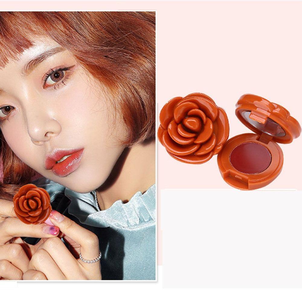 3D Роза Косметический Контейнер для Бальзама для Губ Маленькое Зеркальце Пустой Многоразовый Горшочек для Теней для Век Женщины