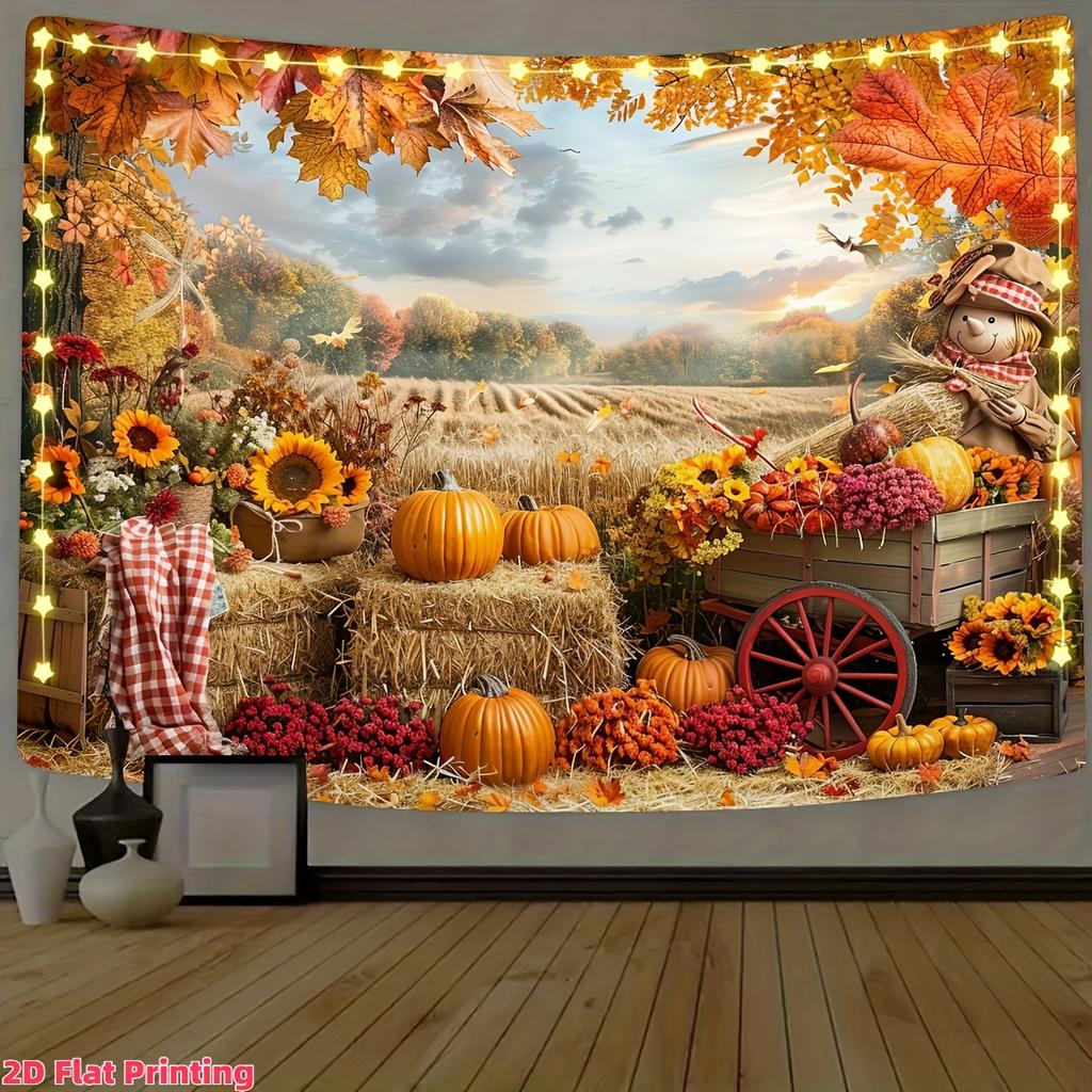 2D plane 1 piece. Autumn Thanksgiving photo featuring a vibrant scene of pumpkin harvest.