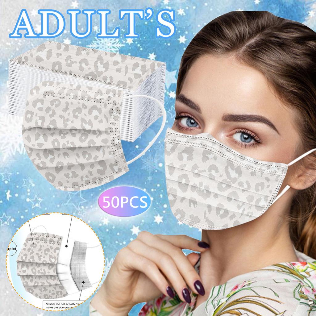 Трехслойная одноразовая пыленепроницаемая защитная маска с леопардовым принтом для взрослых