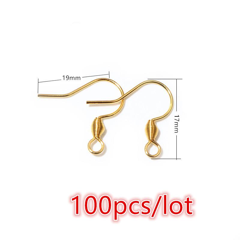 30-100 шт. Крючки для сережек из нержавеющей стали DIY Застежки Фурнитура Аксессуары для изготовления бижутерии ручной работы Швензы Сталь Золото
