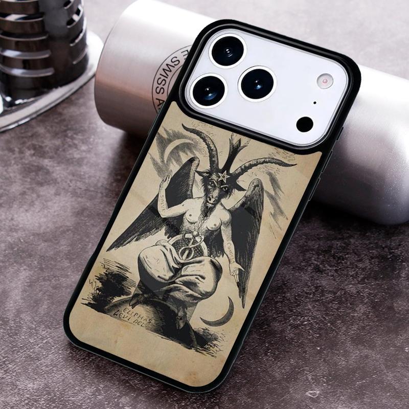 Satanic Pentagram Baphomet Phone Case For iPhone 17,16e,15,14,13,12,11,Mini,Pro,MAX soft Silicone Cover