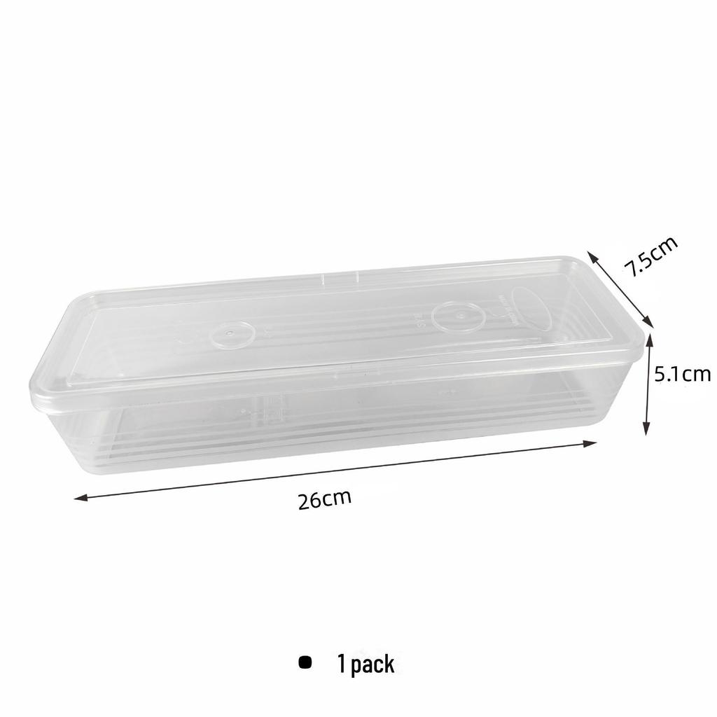 Food Grade Long Square Noodle Storage Box with Green Onion, Ginger, Garlic, and Shallot Compartments