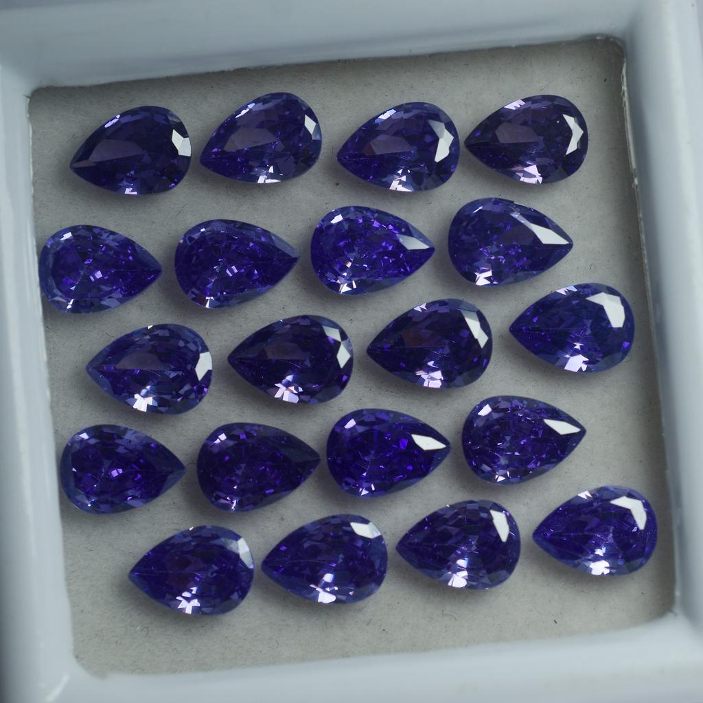 Natural Purple Tanzanite Loose Gemstone 15 pcs Pear Cut 6x4 mm for Jewelry Making and Crafts