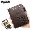 Brand Men PU Leather Short Wallet with Zipper Coin Pocket Vintage Big Capacity Male Short Money Purse Card Holder