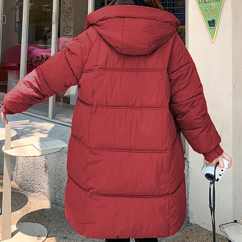 Зимние парки для женщин, длинные пальто, элегантные свободные, толстые, теплые женские куртки, пальто с капюшоном