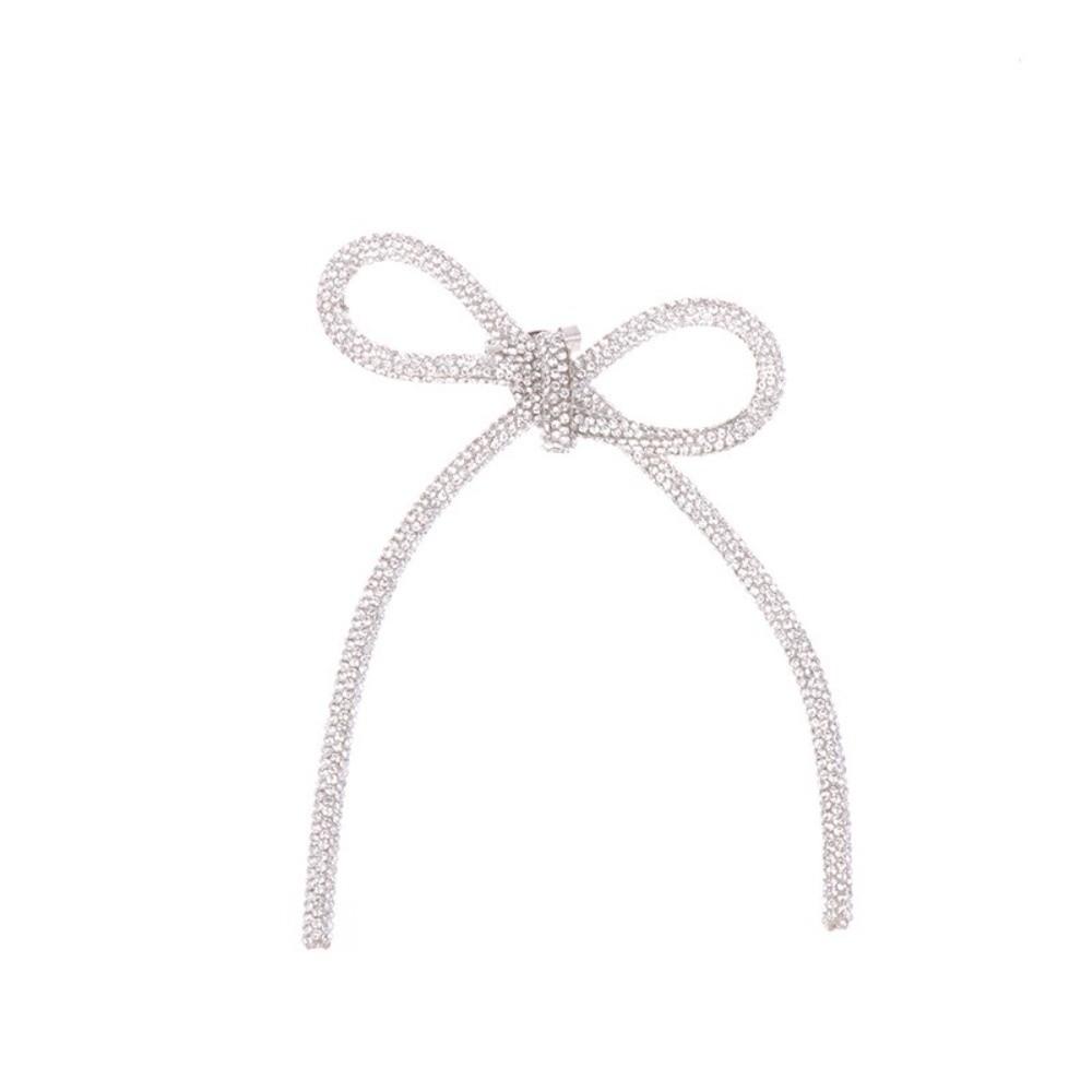 Sparkly Crystal Diamond Bow Brooch Anti Glare Tassel Sparkling Diamond Brooch Blazer Accessory