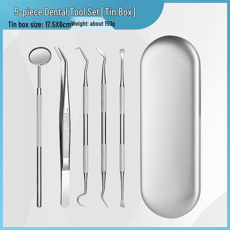 Набор стоматологических инструментов: Двусторонний зонд из нержавеющей стали, ротовое зеркало и набор для чистки зубов