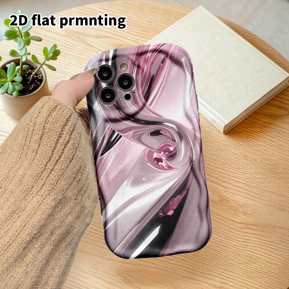 Phone Case: 2D flat design suitable for iPhone 18 17 16 15 14 13 Pro film protective case, couple style, pink mirror metal, Christmas and Halloween gi