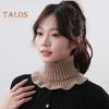 Women Neck Scarf Solid Color Sheer Trim Fake Collar Knitted Warmth Style Neck Warmer Versatile Clothes Accessory