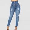 Women Fashion  Jeans Fix Sexy Print Ripped Jeans Plus Size Trousers
