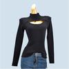Half Turtleneck Cut Out Long Sleeves Knitwear Spring & Fall New Arrival K-style Silm Slim Looking Easiest for Match Knitted Underwear Top Trendy