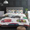 Cute Cartoon Car Bedding Set 3pcs Boys Girls Duvet Cover Pillowcase Kids Adult Quilt Cover Double Bed Set Home Textile