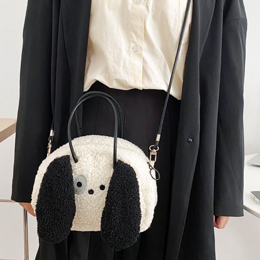 Милые плюшевые сумки через плечо с изображением щенка, женские сумки-мессенджеры с изображением мультяшной собаки, женские плюшевые кошельки с изображением животных, рюкзак