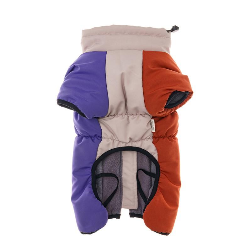 Winter Pet Dog Coat With Reflective Trim High Neck Warm Cotton Jacket Color Block Design Small To Large Breeds
