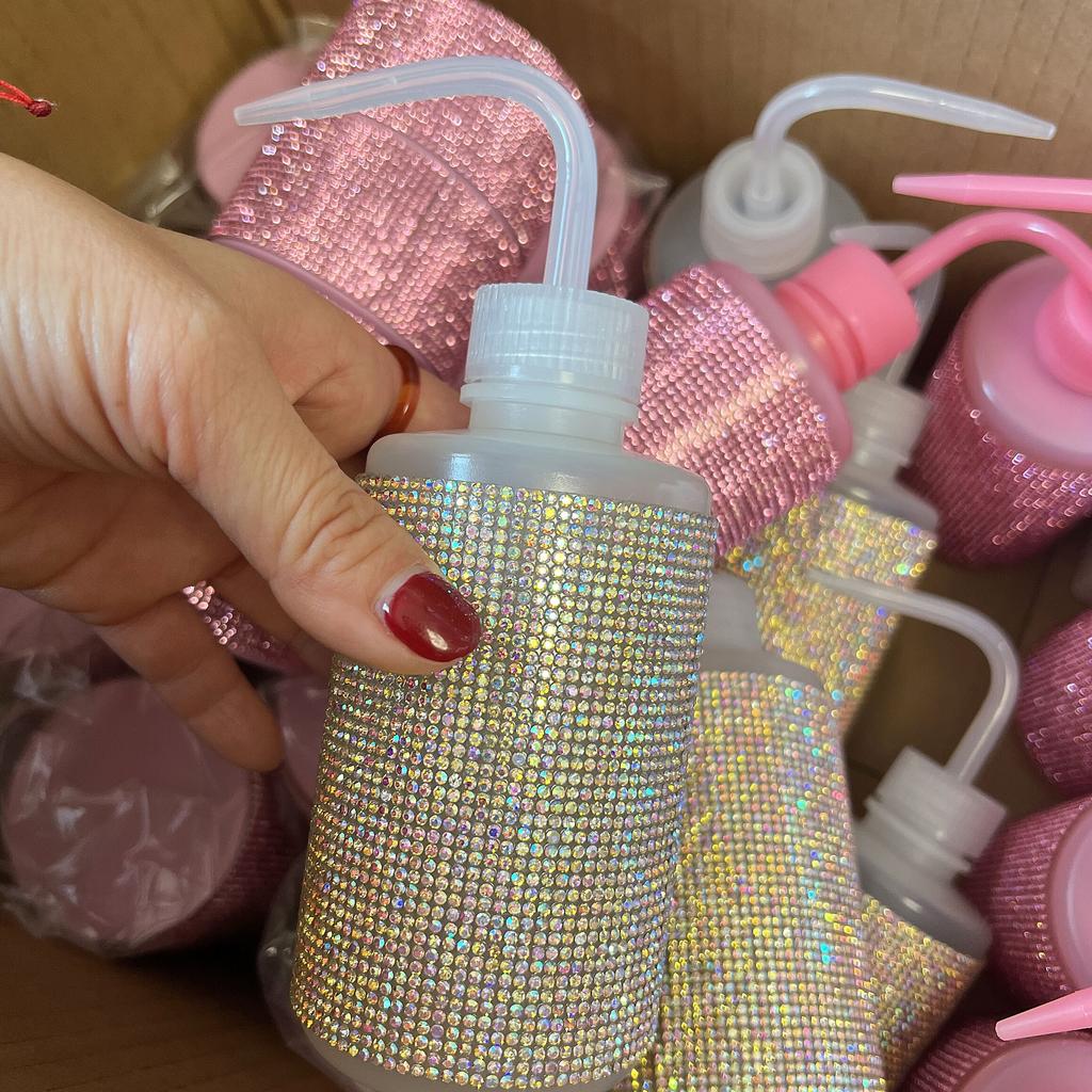 Rhinestone Plastic Water Rinse Squirt Lash Wash Tattoo Bottle Eyelashes Extensions Lash Bath Cleaning Beauty Tool Eyelash Spray