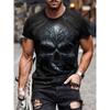 Men's T-Shirt Vintage Punk Short Sleeve Skull Print Men Top Oversized Casual Hip Hop T Shirt Summer O Neck Men's Tee Clothing