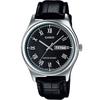 Men's Leather Band Wrist Watch MTP-V006L-1B